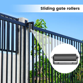 Neiteli gate roller in use on a garage door for smooth operation.