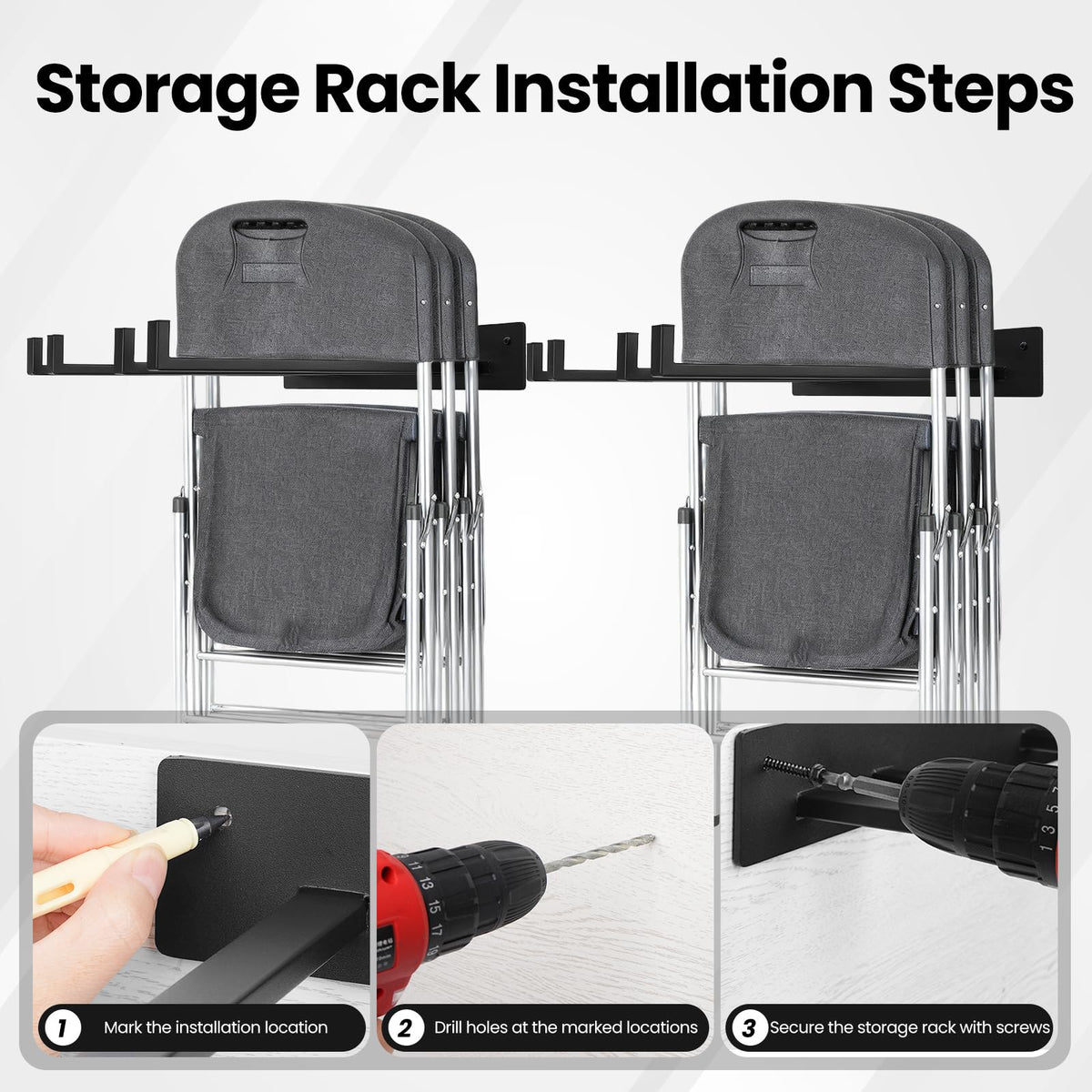 Neiteli industrial-grade steel hooks provide durable garage storage