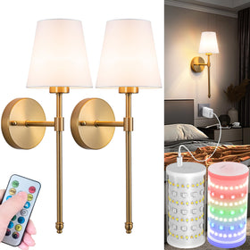 Nekhung battery wall sconces set of 2 ready for simple wall installation