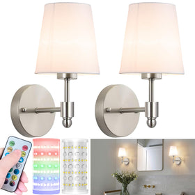 Nekhung battery wall sconce set2 wireless for flexible placement