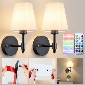 Nekhung Battery Wall Sconce two-pack mounted for wireless lighting