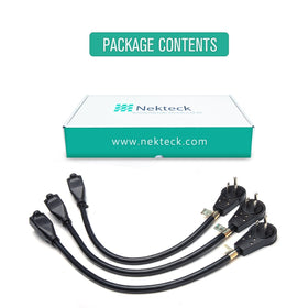 Nekteck 3-pack right-angle adapters included with the cord