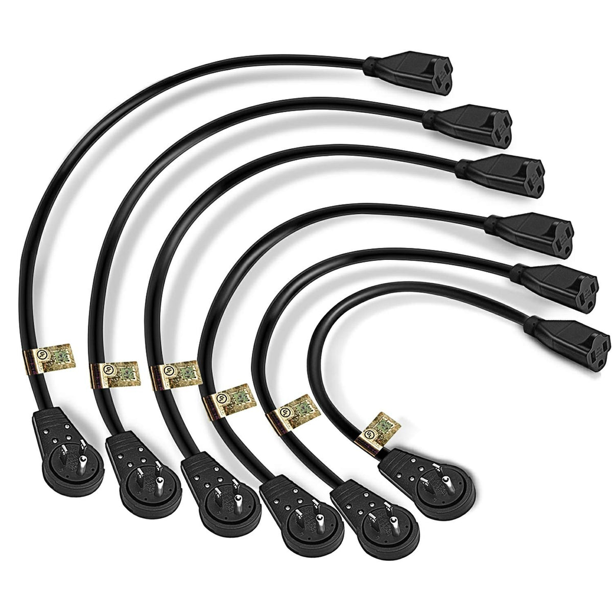 Nekteck 360° rotating flat plug extension cord enables universal outlet access