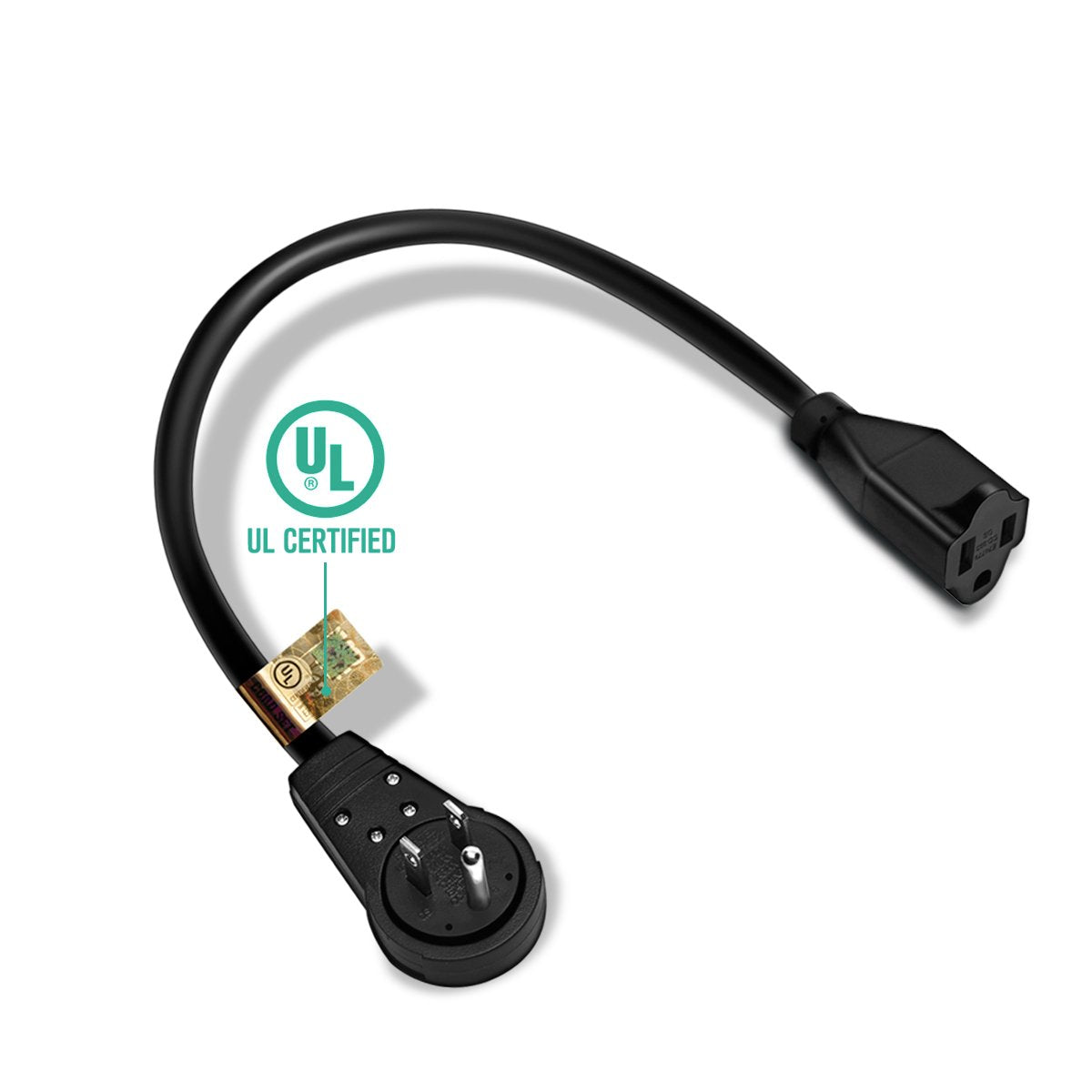 Nekteck behind-the-wall space saver cord shown behind furniture