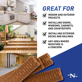 Nelson Wood Shims waterproof solution for moisture-prone bathrooms and basements