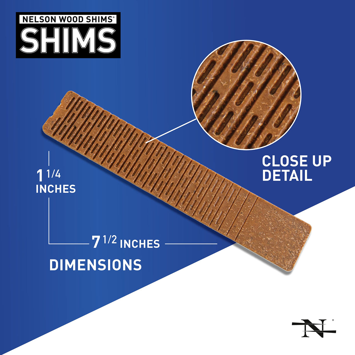 Nelson Wood Shims heavy-duty plastic-wood blend provides rigidity without splintering