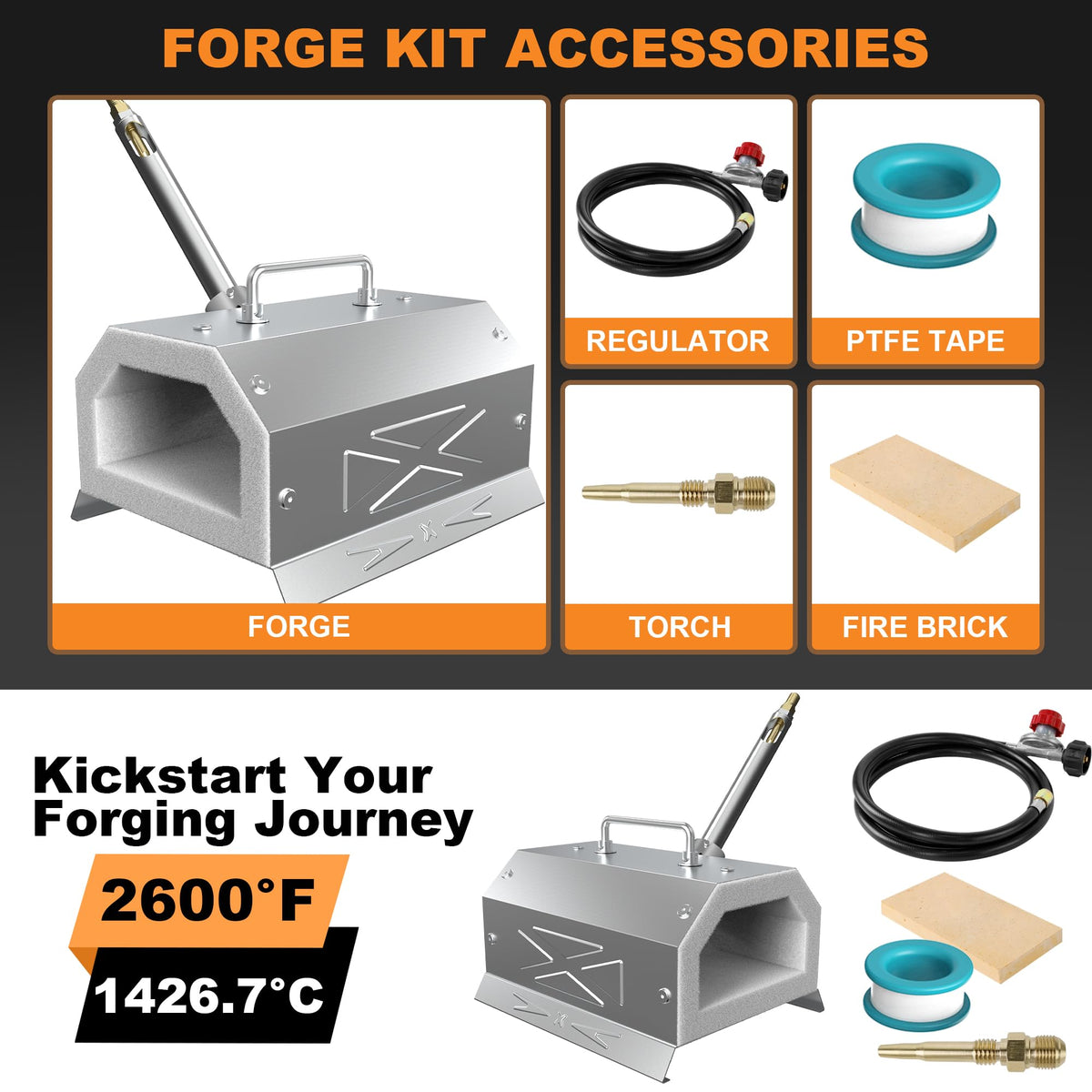 Nelyrho forge safety usage image showing hose and burner precautions