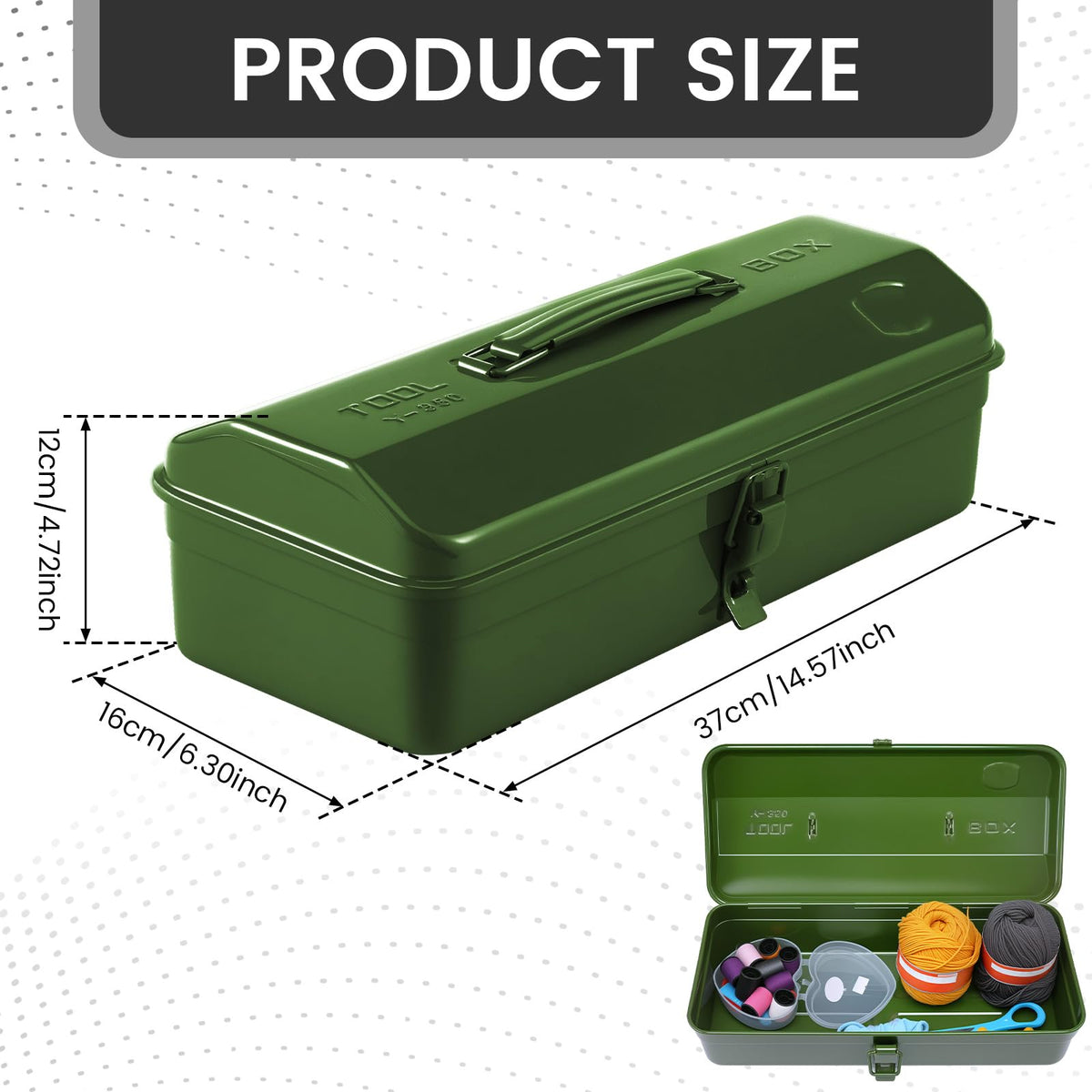 NEMTMCUA tool box with open lid reveals spacious interior for tools and parts.