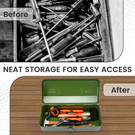 NEMTMCUA interior storage fits screws, nails, and small fasteners neatly.