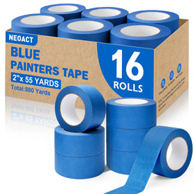 NEOACT blue painter's tape 16-rolls pack for precise edge lines