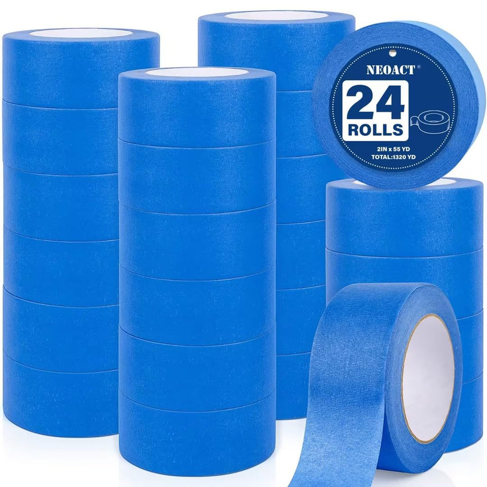 NEOACT blue painters tape 2in set for crisp wall lines