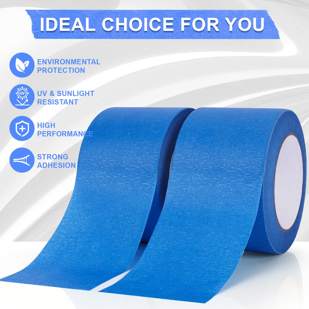 NEOACT blue tape on wood surface marking for painting