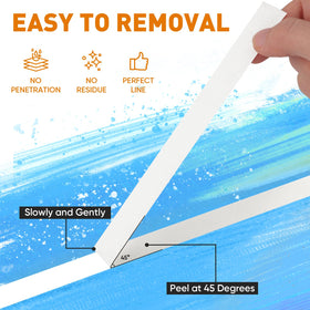 NeoAct masking tape suitable for wood, walls, glass, metal, plastic, and canvas.