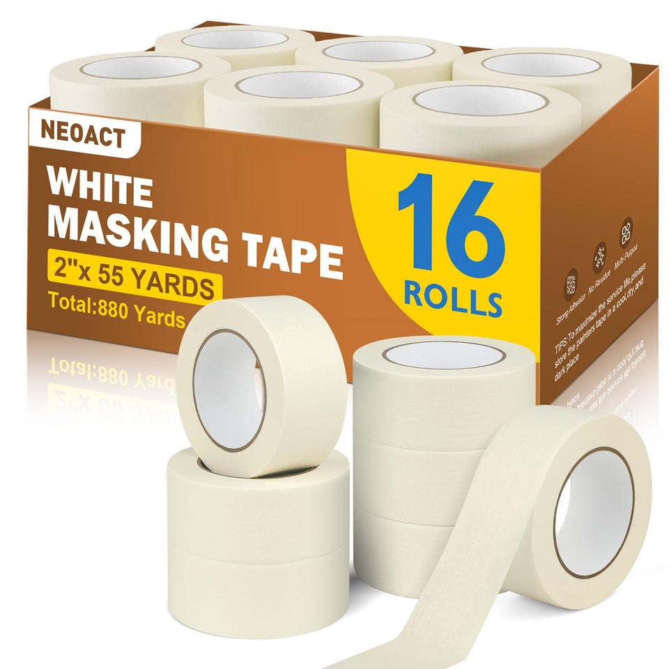 NEOACT white masking tape 2in for crafts and painting projects.