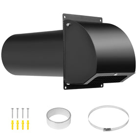 Neoaider 4-inch vent cover front view with curved hood and steel construction.
