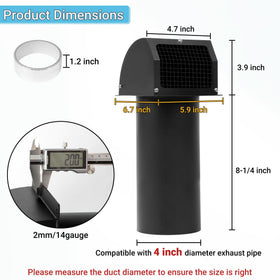 Neoaider vent cover side profile highlighting arch shape and durable finish.