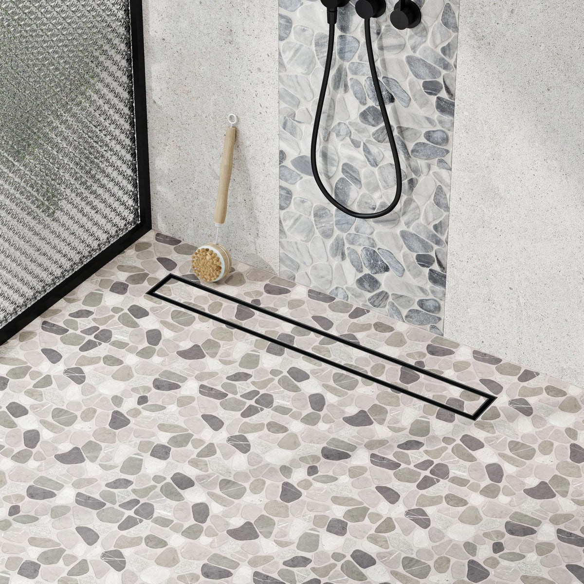 Neodrain 24-inch linear drain for long showers with seamless flow
