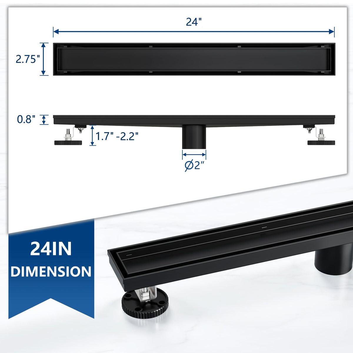 Neodrain matte black 304 stainless steel for durable corrosion resistance