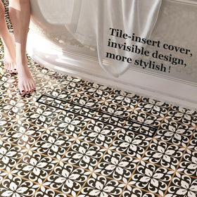 Neodrain tile-insert grate blends with tile for a seamless look