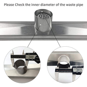 Neodrain shallow V-profile guides water toward the drain efficiently