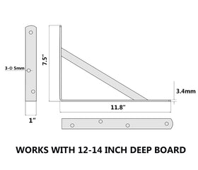 NEODROP 4-pack 12-inch bracket side profile illustrating load-bearing design