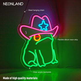 NEONLAND Frog neon light shows dimmable brightness for game room mood.