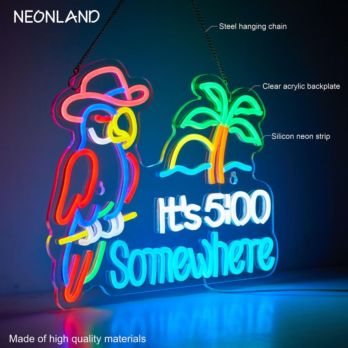 NEONLAND parrot beer bar decor neon sign ideal for man caves