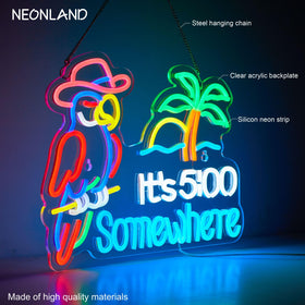 NEONLAND parrot beer bar decor neon sign ideal for man caves