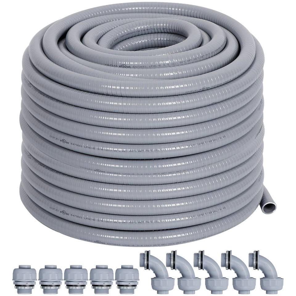 Neorexon liquid-tight conduit protects outdoor wiring from moisture and dust for longer life.