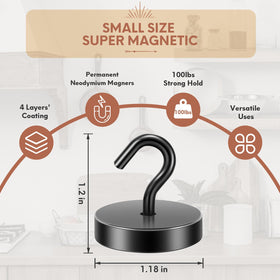 Neosmuk magnetic hook used to hang kitchen items from a fridge or metal surface.