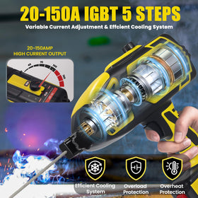 NeoTamarix lightweight design highlights easy one-handed operation during overhead or outdoor welding.