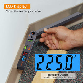 Neoteck angle finder protractor 225 backlit display for low light