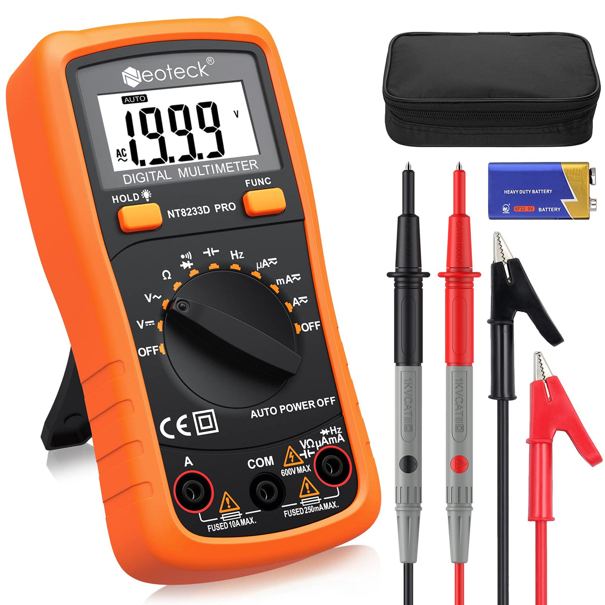 Neoteck DMM front view for quick, portable measurements on site.