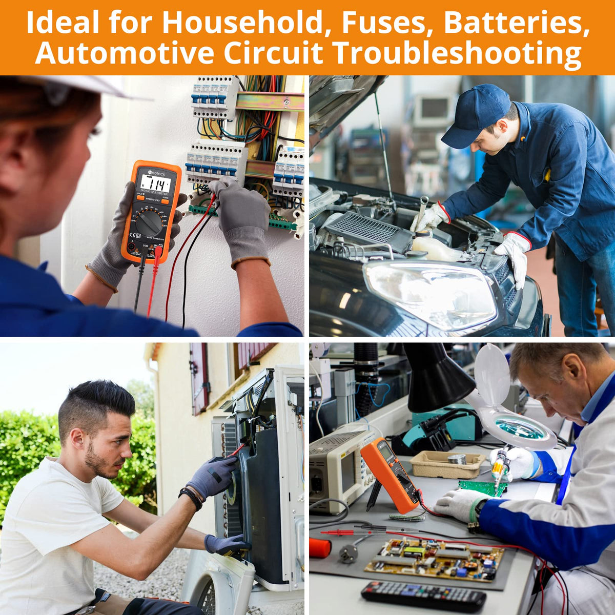 Neoteck DMM includes test leads and clips for versatile measurements.