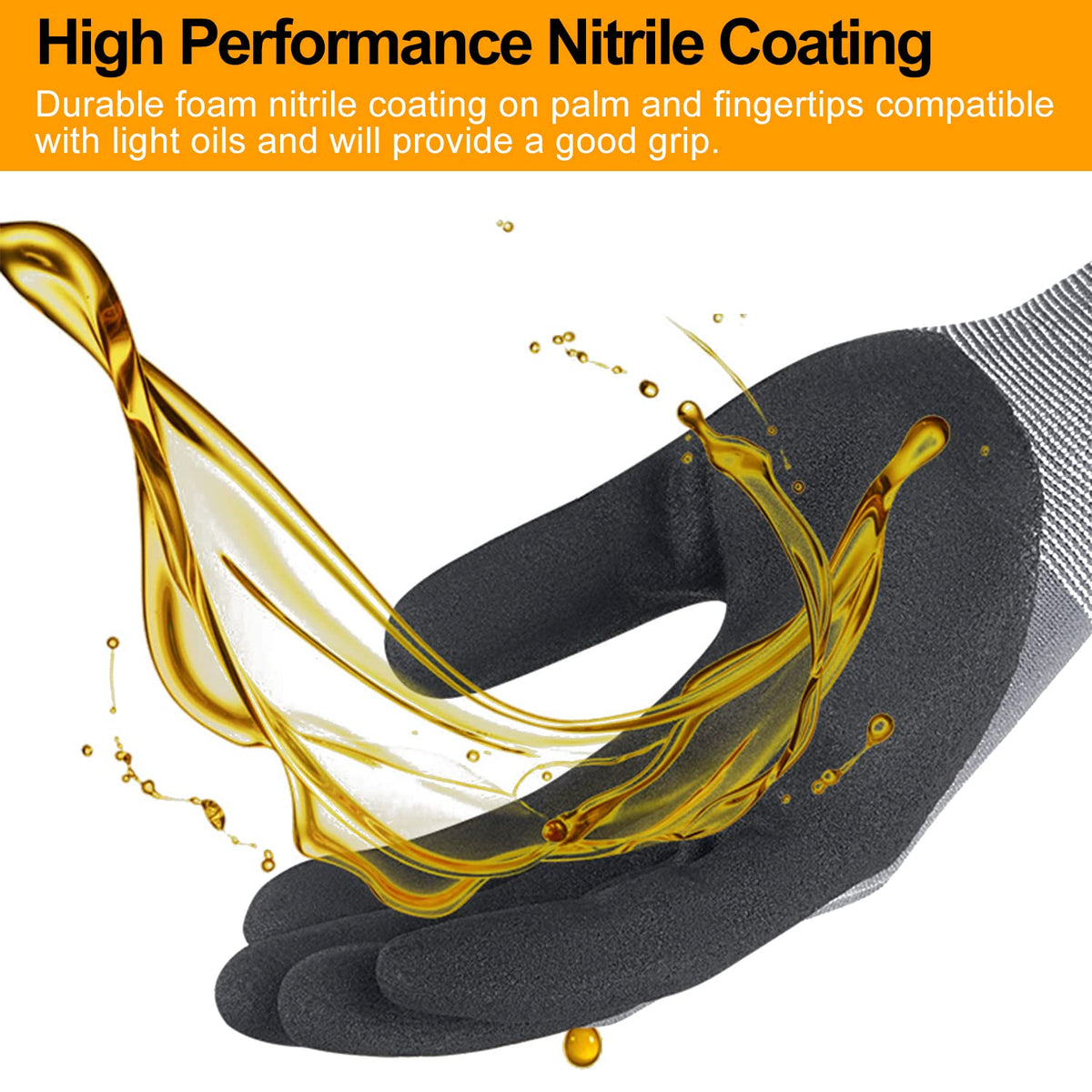 NEOTRIL Safety Gloves nylon-knit shell offering breathable comfort for long wear