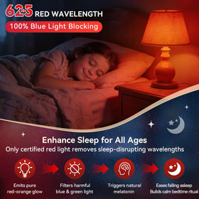 Neporal red night light in a baby room delivering soothing ambiance