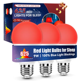 Neporal 625nm red light bulb in nursery creating a calm, sunset-like glow