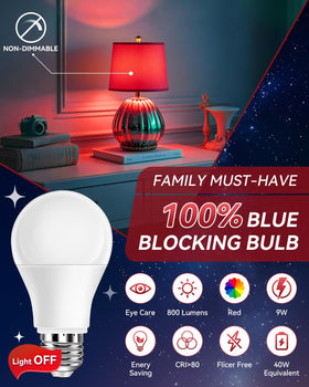 Neporal A19 night-light 625nm emits gentle, blue-free illumination