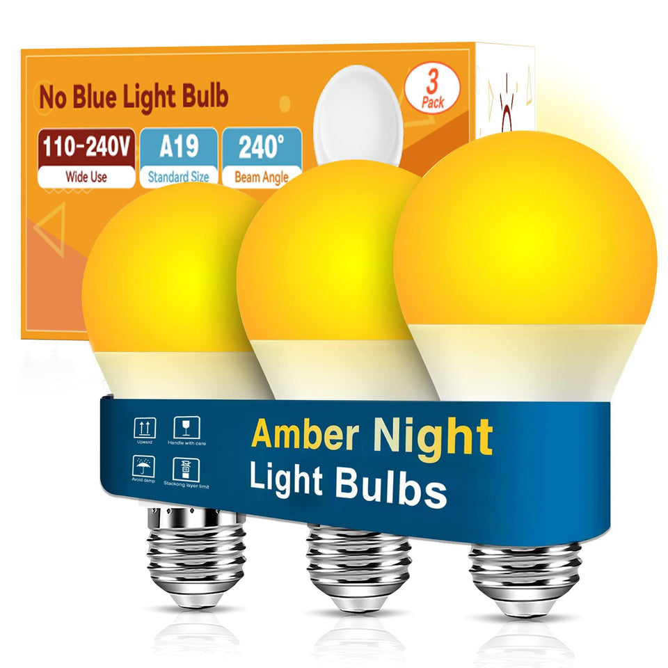 Neporal amber light bulb 9W casts warm, soothing glow for bedtime routines.