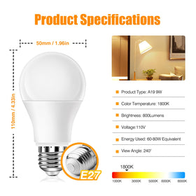 Neporal amber light bulb six-pack energy efficient lighting