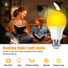 Neporal blue light blocking bulb in a living room enhances evening relaxation.