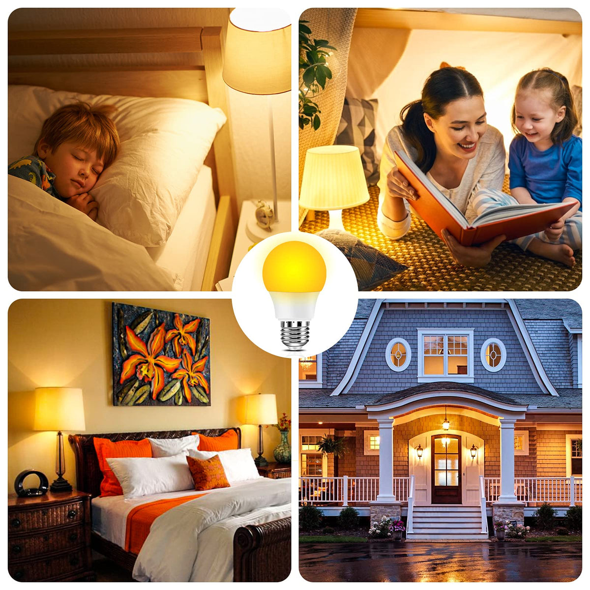 Neporal night light bulb near a crib demonstrates soft, comforting light.