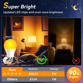 Neporal Amber Sleep Light Bulbs block blue light for calmer evenings.