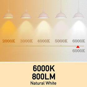 Close view of Neporal 6000K bulb with bright, even illumination