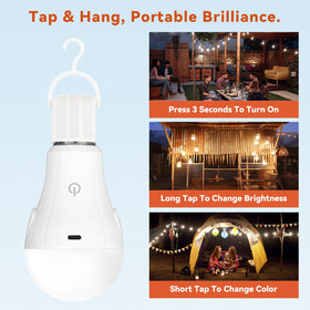 Neporal MagicGlow USB-C recharge cable keeps bulbs ready without disposable batteries.