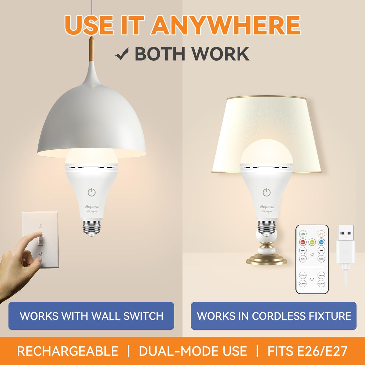 Neporal MagixPro bedside remote for quiet dimming from bed