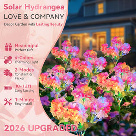 Neporal hydrangea lights switch between four colors for ambience.