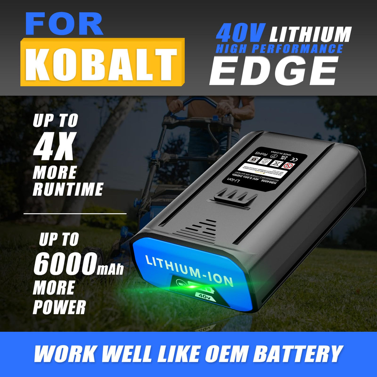 NEPOWILL 40V battery back vents support cooling during heavy use
