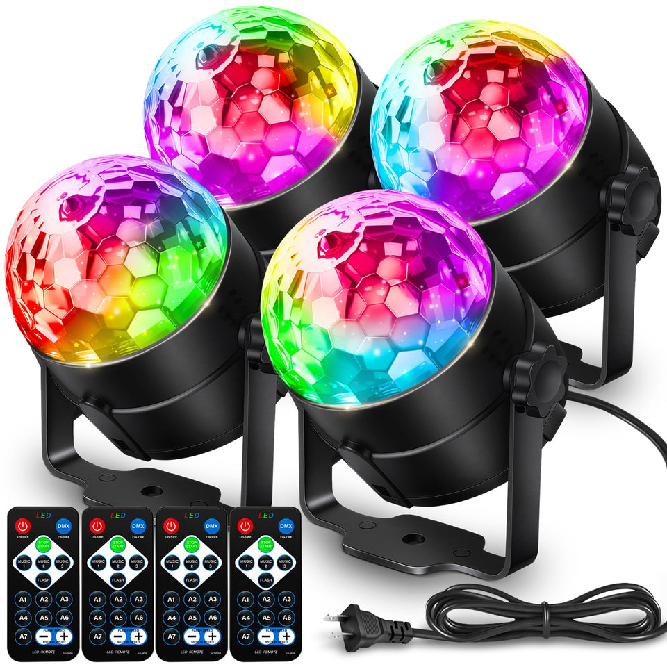 NEQUARE disco ball lights front view with vibrant reflections for parties