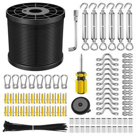NEREUS string light kit coated cable coil in outdoor setup for durable hanging